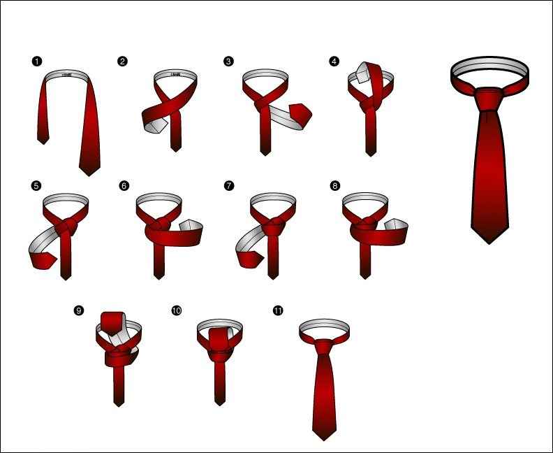Как завязывать галстук пошаговая инструкция фото для начинающих