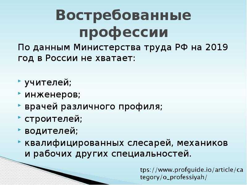 Самые востребованные профессии сегодня и 50 лет назад презентация