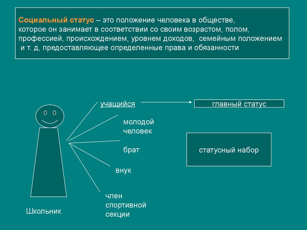 Социальный статус план обществознание