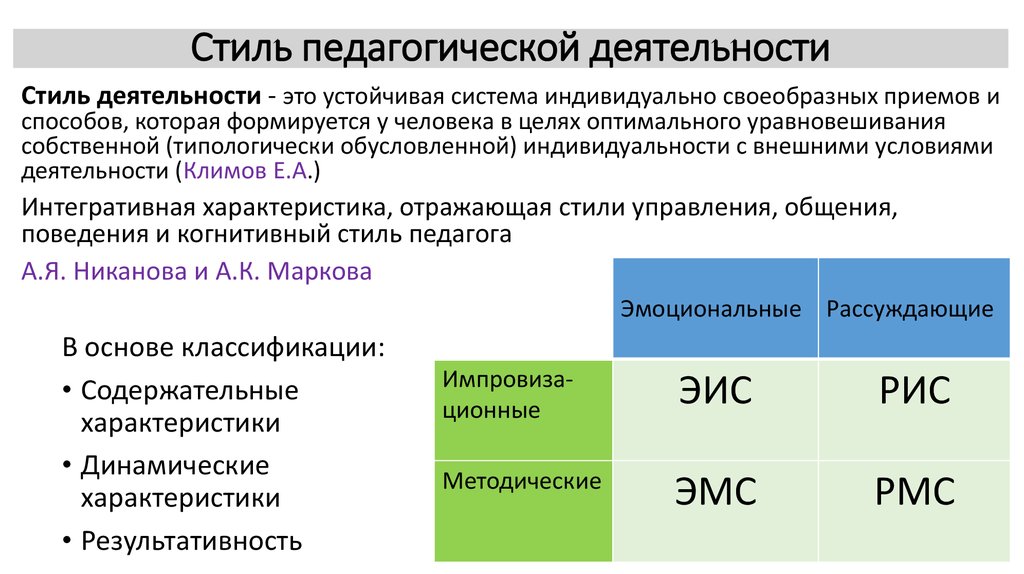 Составить Таблицу Классификация Стилей Педагогического Общения