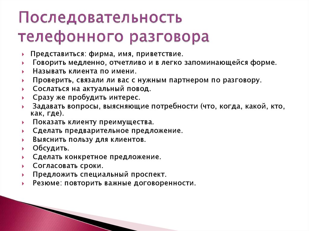 Составляющие разговора. Схема ведения телефонного разговора. Алгоритм ведения телефонных переговоров. Структура делового телефонного разговора. Этапы проведения телефонных переговоров.