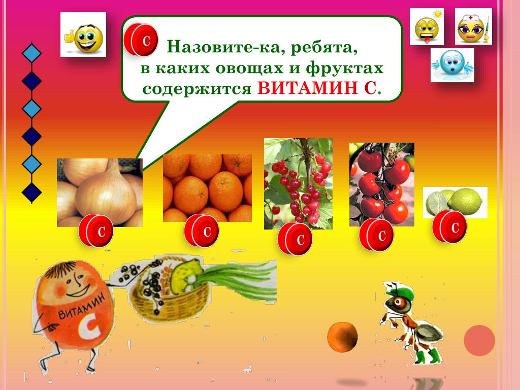 В каких овощах витамин б. Витамины в овощах. Витамины в овощах таблица для детей. Витамины в фруктах. Витамины содержащиеся в овощах и фруктах.