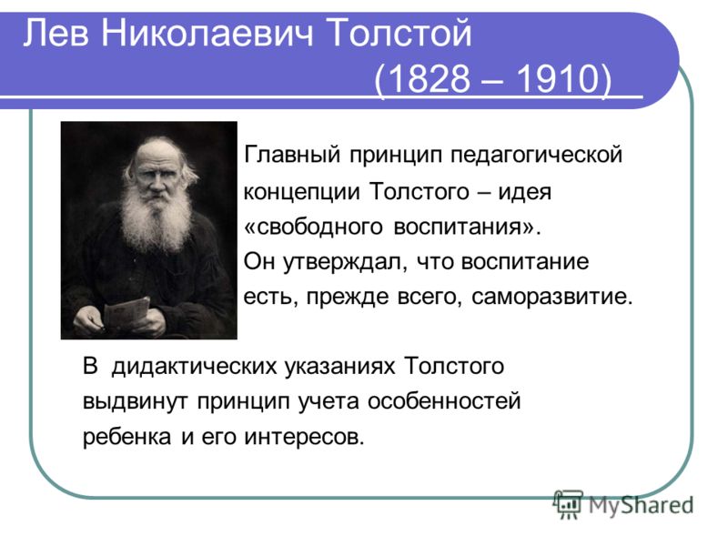 Педагогическая деятельность толстого л н презентация