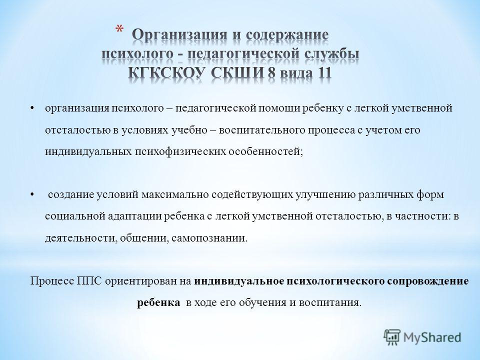 Образец характеристики психолога на ребенка с умственной отсталостью