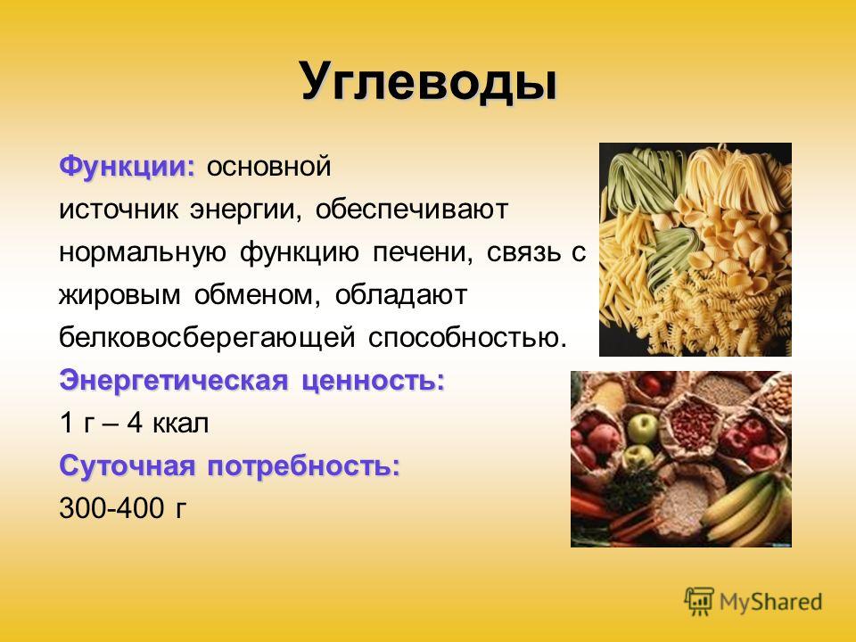 Значение жиров белков и углеводов в питании подростков проект