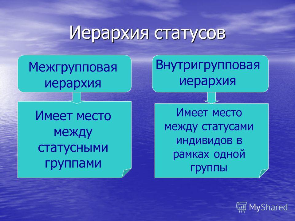 Приобретенный статус. Иерархия статусов. Иерархия соц статусов. Межгрупповая иерархия статусов. Иерархия престижа статусов.