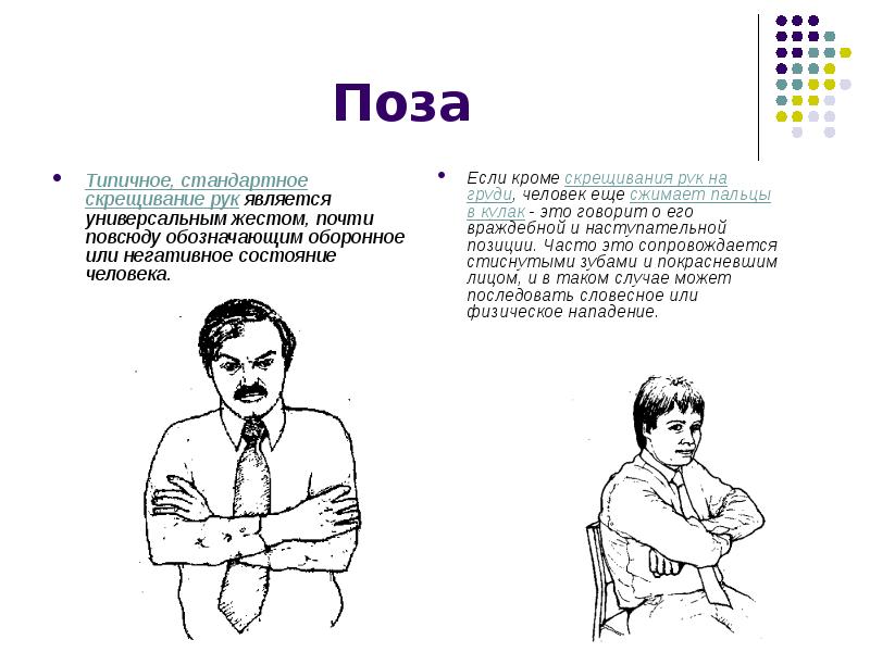 Общий рисунок жестов и движений производимых человеком