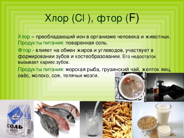 Фтор содержится в воздухе да или нет. Продукты содержащие хлор. Источники хлора в продуктах питания. Пищевые источники фтора. Хлор содержится в.