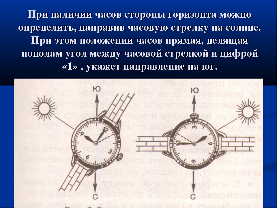 Часы определяющие местоположение. Как определить стороны горизонта с помощью часов. Определение сторон горизонта по часам. Определить стороны горизонта по солнцу и часам. Определение сторон горизонта по солнцу и часам.