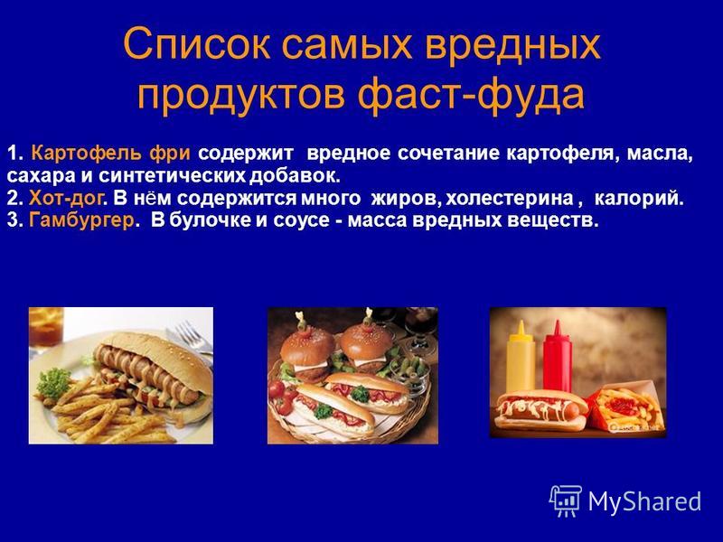 Вредная еда презентация