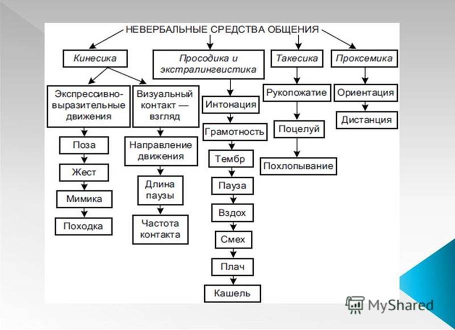 Невербальные средства общения схема