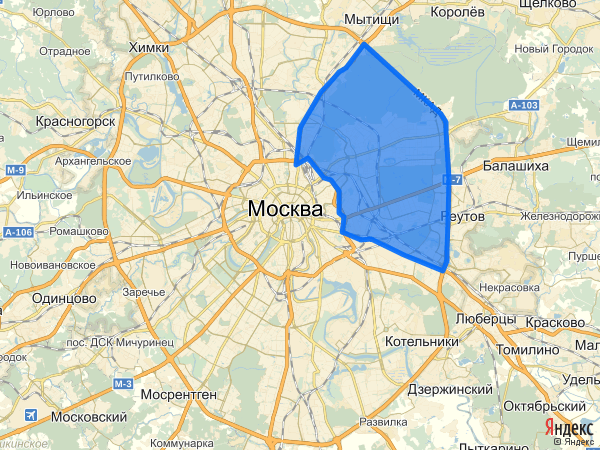 Карта москвы север москвы